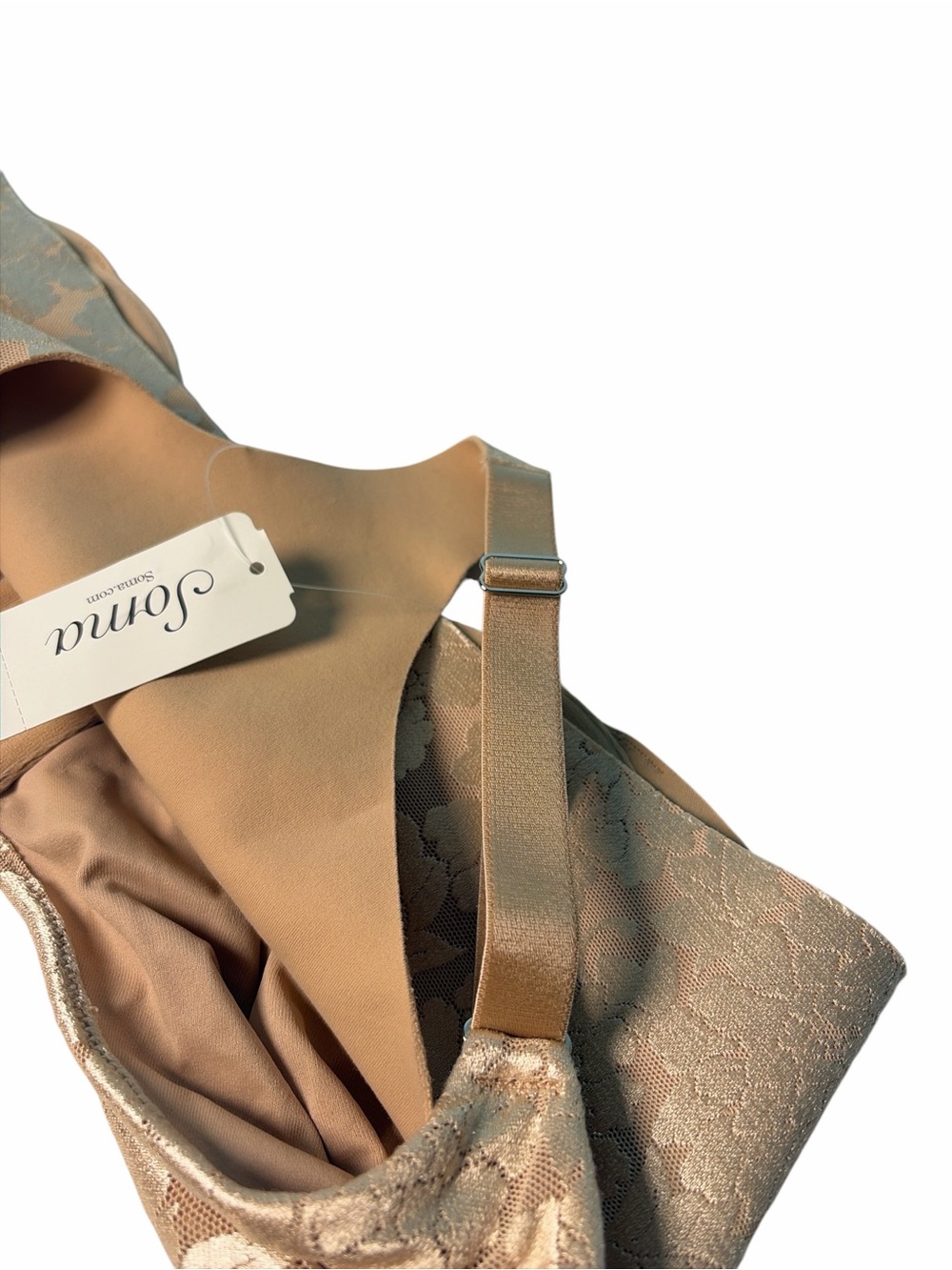 Soma Women Vanishing Back Unlined Front Close Lace Bra Soft Tan Size 42C - Picture 8 of 9
